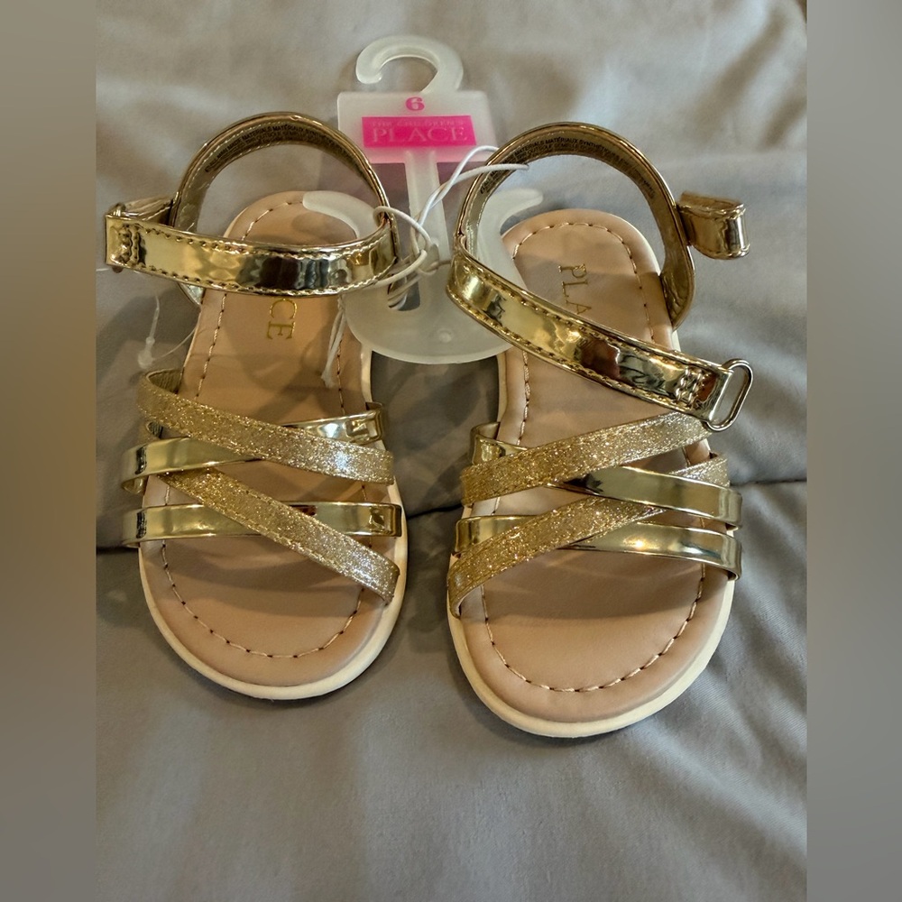 The Children's Place Shiny Gold toddler Sandals -6